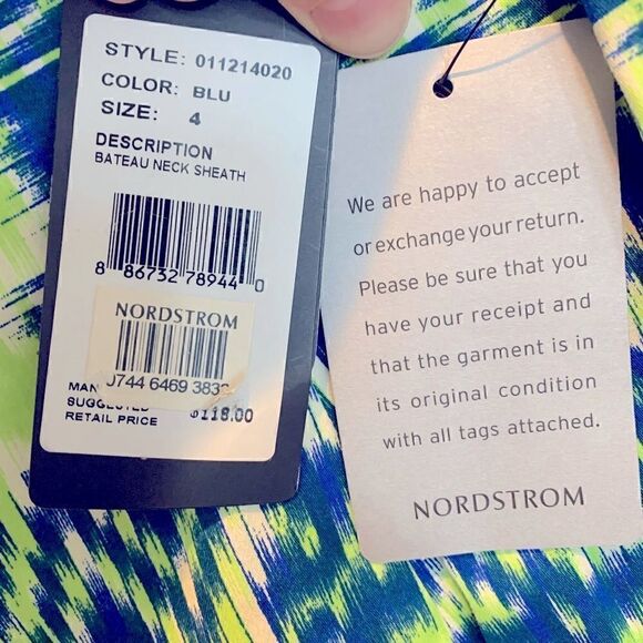 Adrianna Papell Bateau Neck Sleeveless Sheath Dress Women’s Size 4 NWT - Picture 3 of 7